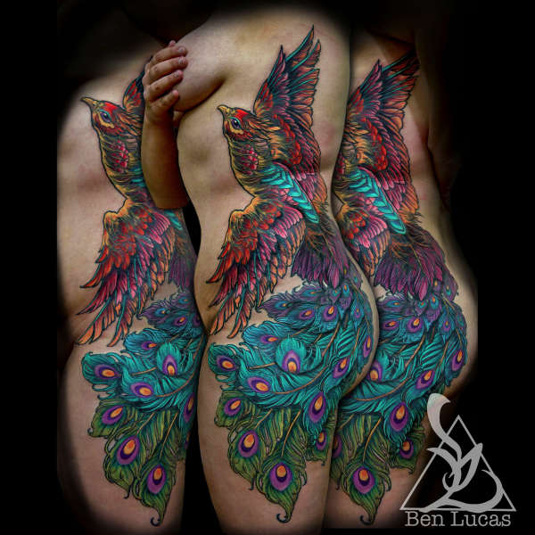 Rainbow Peacock Tattoo tattoo