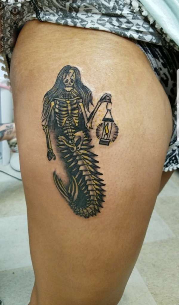 Skeletal Sea Hag tattoo