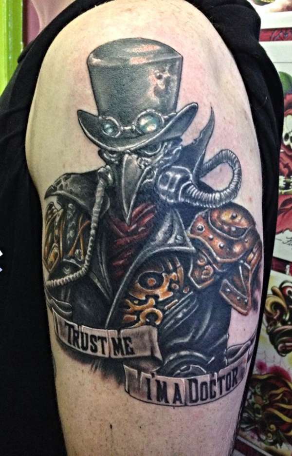 Steampunk Plague Docter tattoo