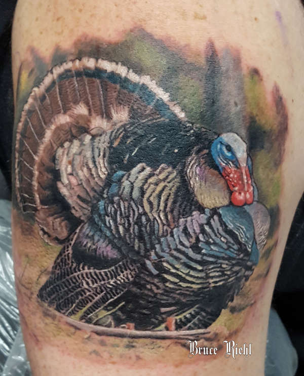 Turkey on arm tattoo