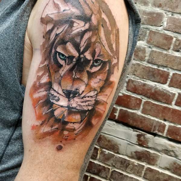 Abstract lion tattoo