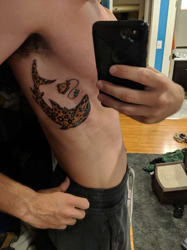 Jaguar shark tattoo