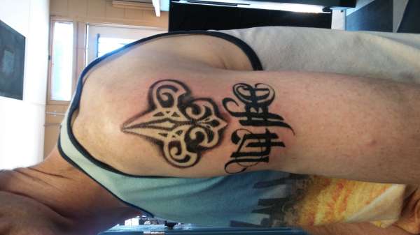 Life & death with fluer de lies tattoo