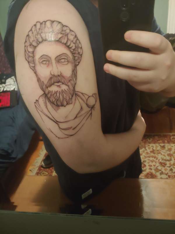 Marcus Aurelius ARM piece. My first tattoo tattoo