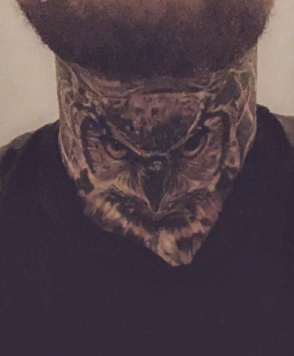 Owl Neck Tattoo tattoo