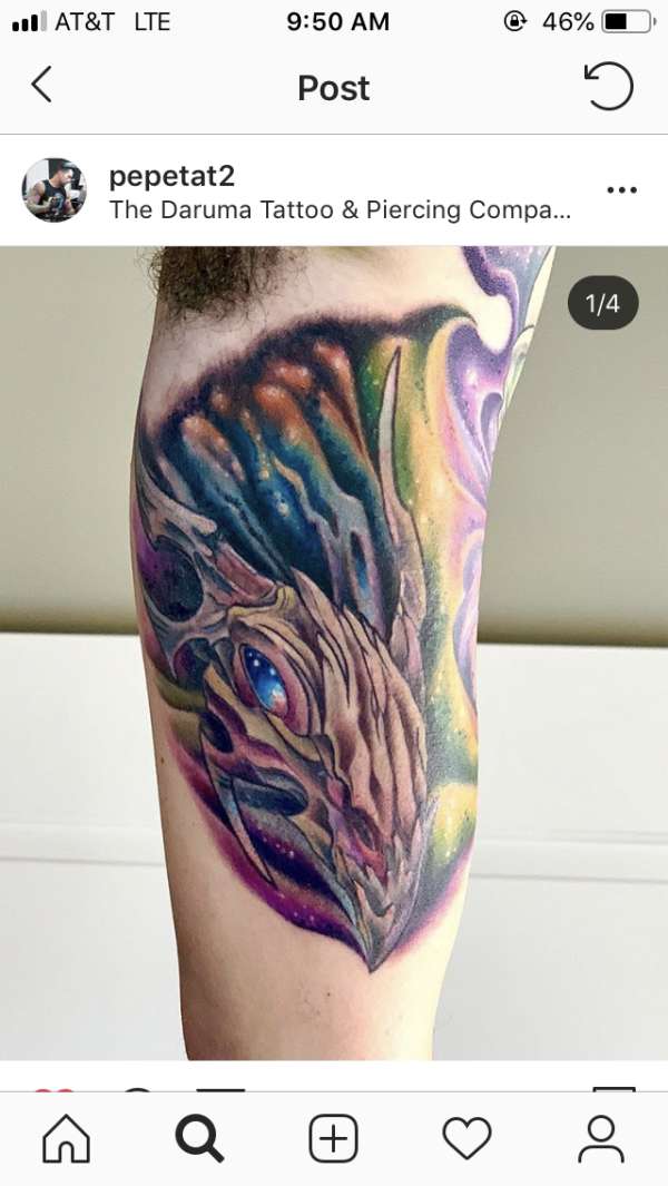 Space theme half sleeve tattoo