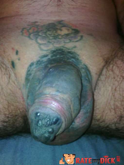 blue dick tattooed penis tattoo