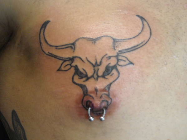 bull with ring tattoo