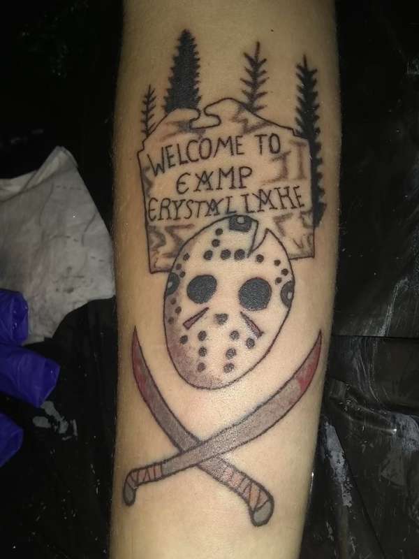 camp crystal jason voorhees piece by santa clause tattoo