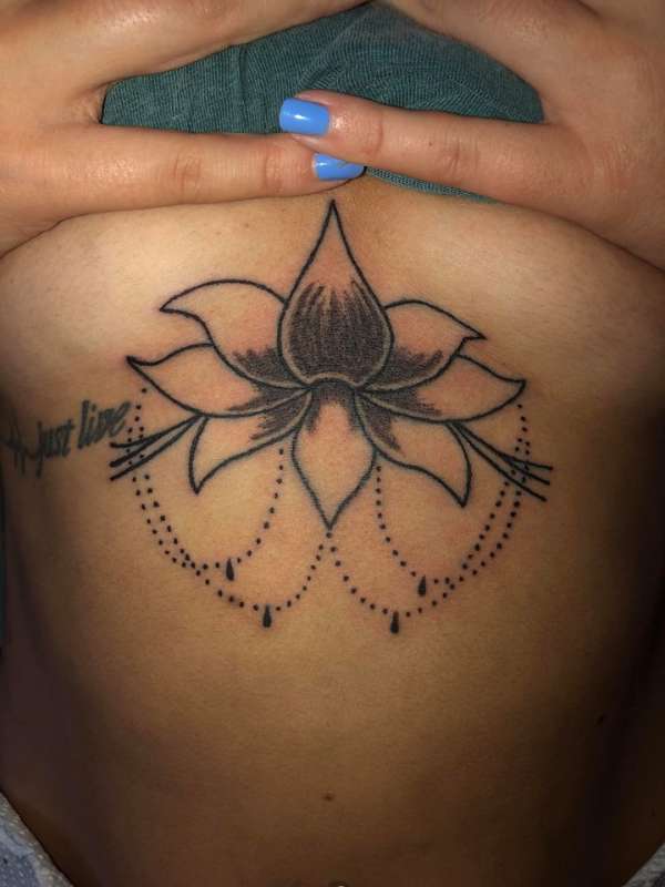 lotus flower with beads tattoo
