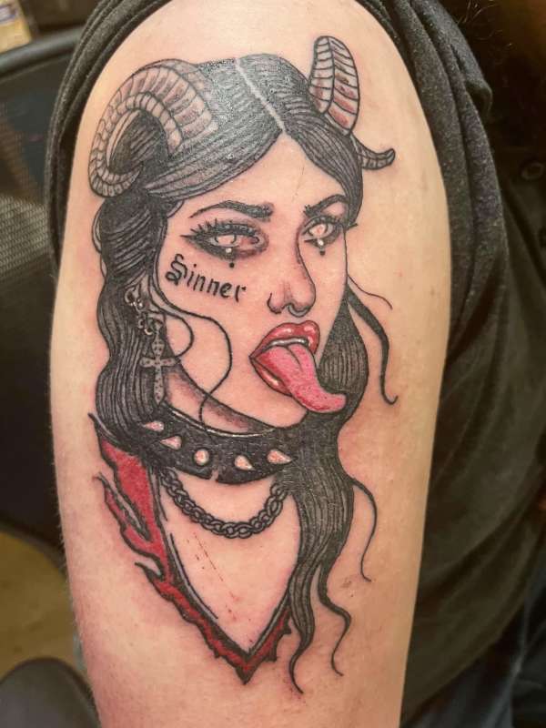 Devil girl tattoo