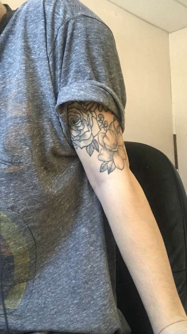 Flowers on Upper Arm tattoo
