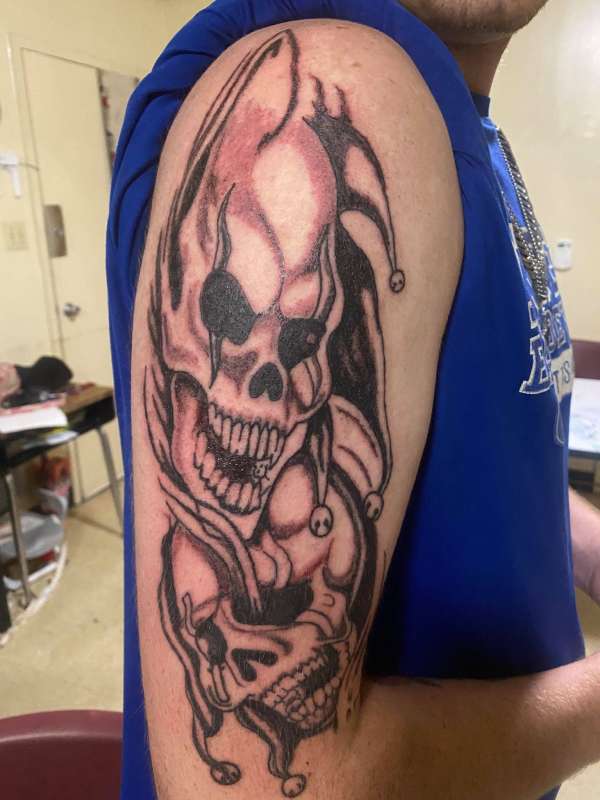 Jester Skull's by Santa Clause!!!!!!!! tattoo