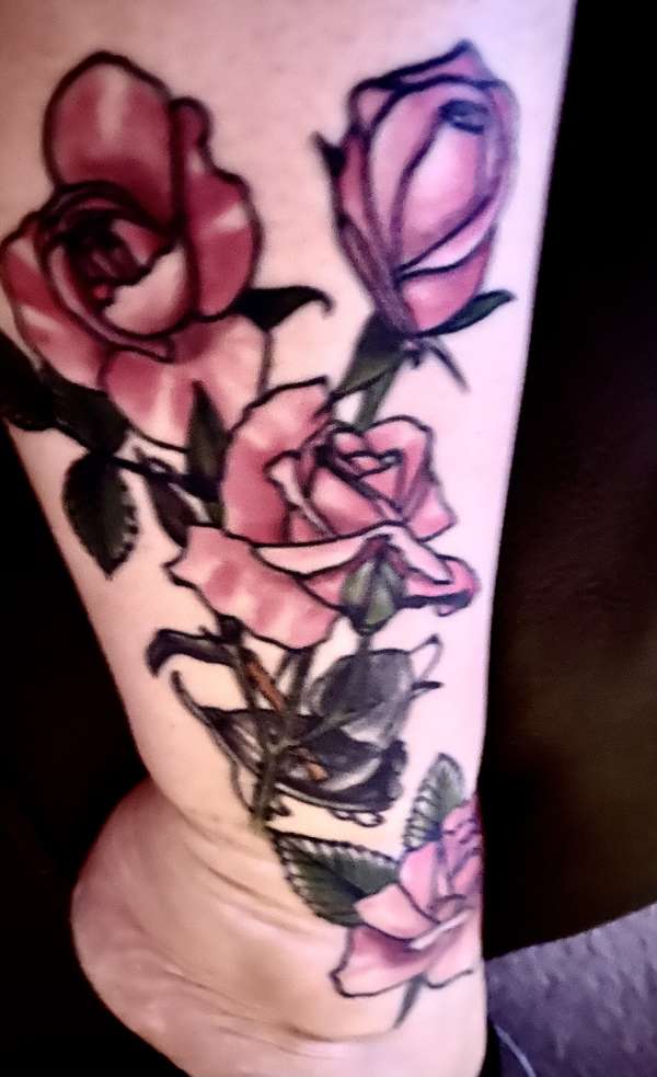 Roses death dog doggo tattoo