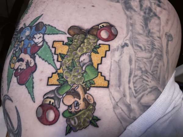 Weed Luigi tattoo