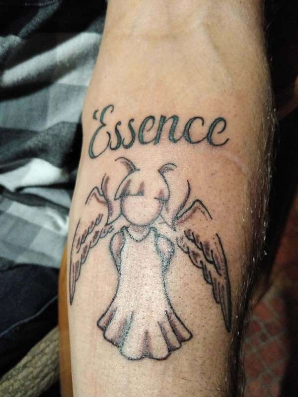 childs name and angel by santa clause!!! tattoo