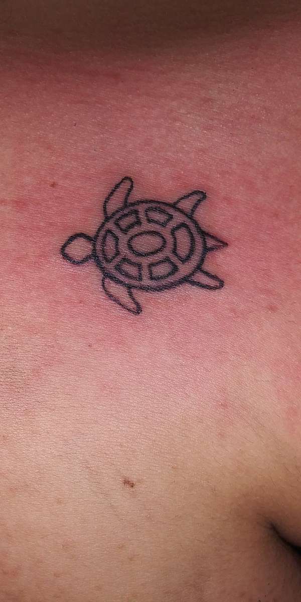 outline of tashas boys turtle tattoo