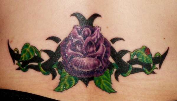 Lower Back Rose tattoo