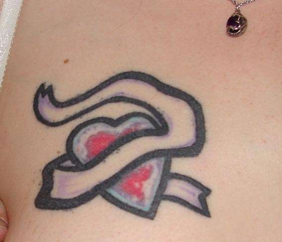 Heart w/ a Ribbon tattoo
