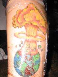 Anti-war statement tattoo