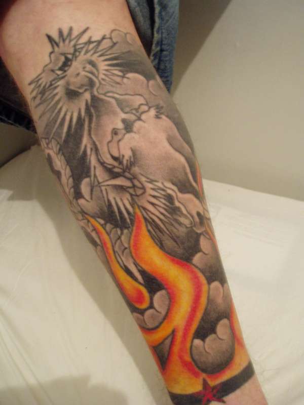 Flame and Dragon. tattoo