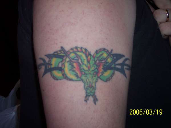 Dragon with Tribal tattoo