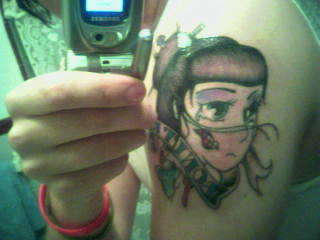 Geisha head tattoo