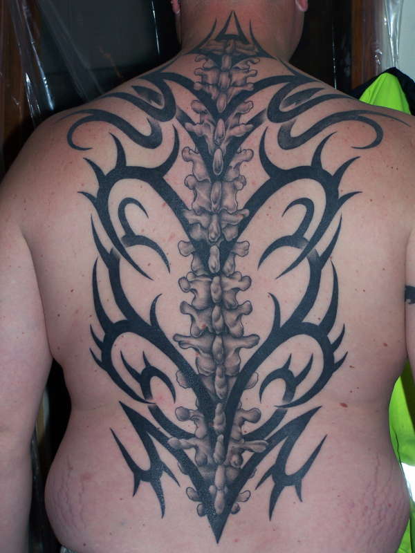 Tribal Spine tattoo