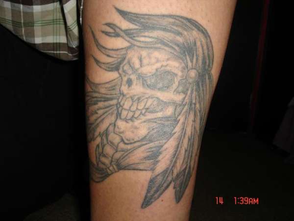 indian skull tattoo