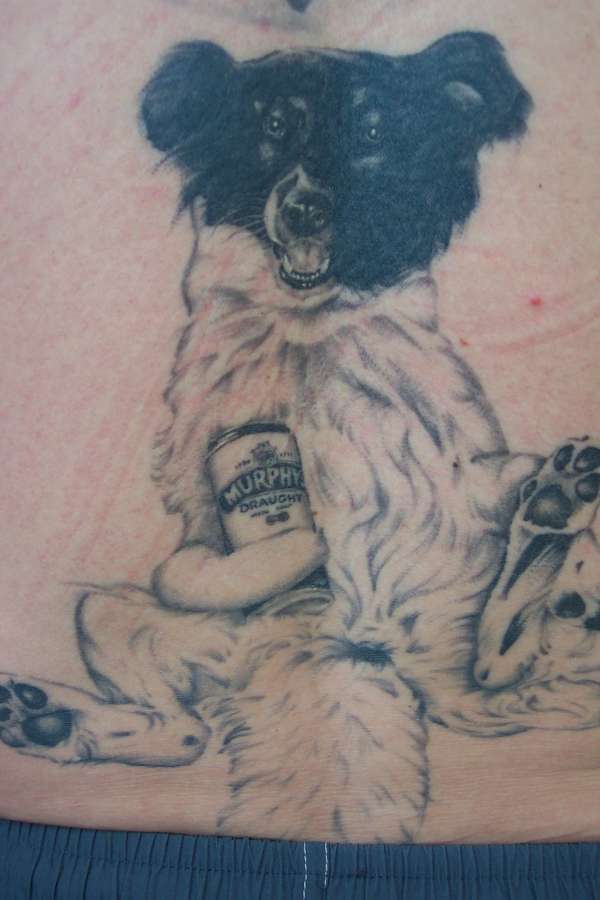 Customers dog  and fav drink tattoo