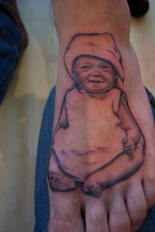 customers little baby on foot!! tattoo