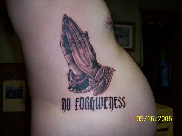 NO FORGIVENESS tattoo