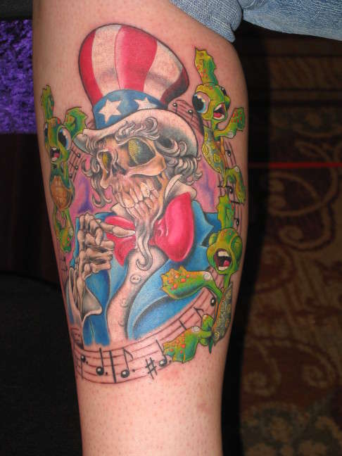 Grateful Dead Uncle Sam and Dancing Terrapins tattoo