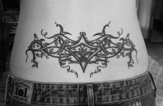 Ivy Tribal (b+w) tattoo