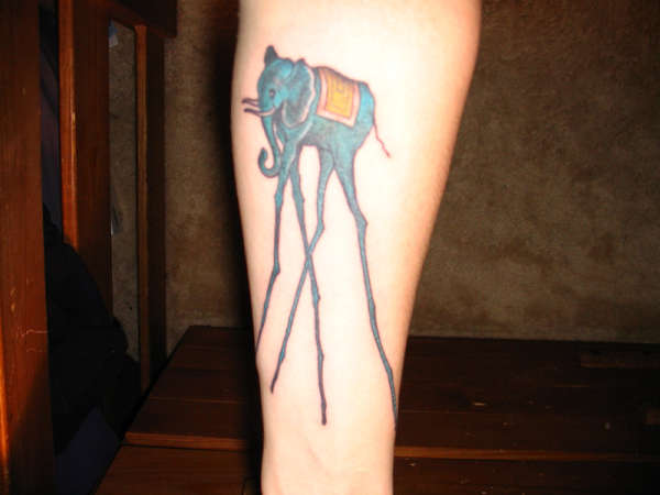 Salvador Dali Elephant tattoo
