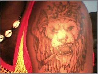 My Conquering Lion of Judah with Spliff tattoo