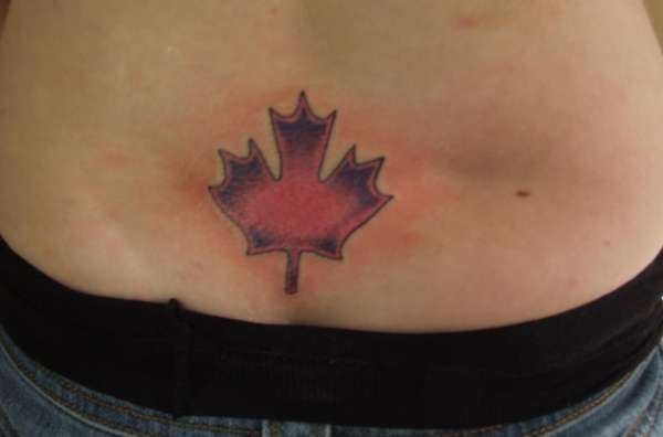 Pink'n'Purple Maple Leaf tattoo