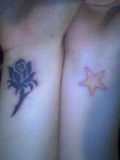 rose and star tattoo