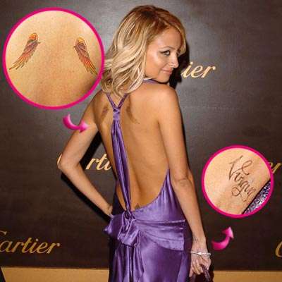Nicole Richie angel wings tattoo