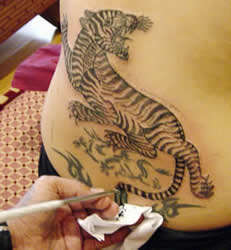 Angelina Jolie's Tiger Tattoo tattoo