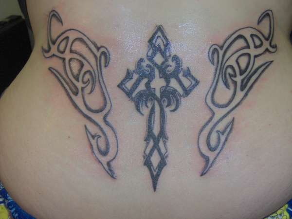 Cross Tribal tattoo