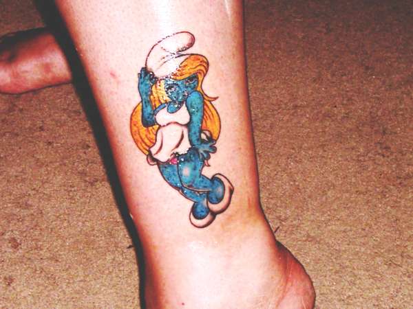 Smurf tattoo.