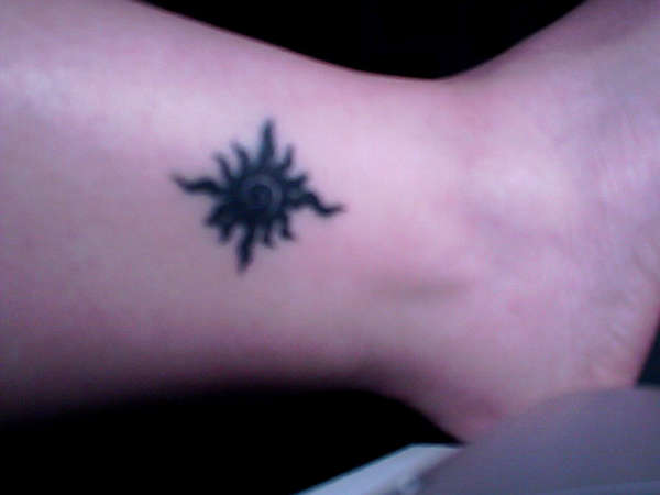 Ankle Tribal Sun tattoo