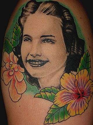 Bettie Page Highschool Portrait tattoo