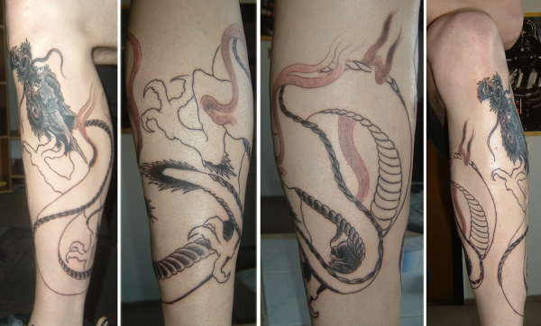 asian dragon s/w tattoo