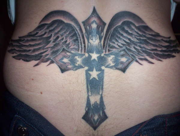 winged cross tattoo
