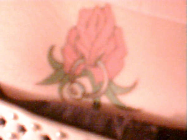 up close of my rose tattoo