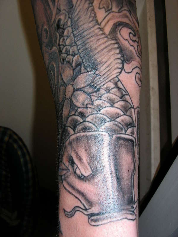 sleeve in progress tattoo