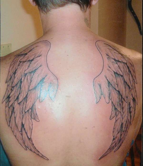 angle wings tattoo
