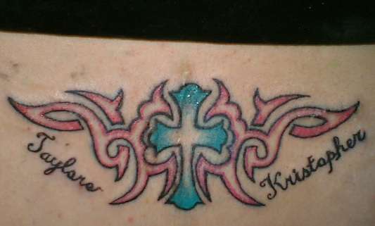 Moms tribute to kids/Scar coverup tattoo